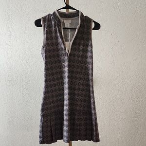 Sigrid Olsen Black and White Geometric Mini Dress